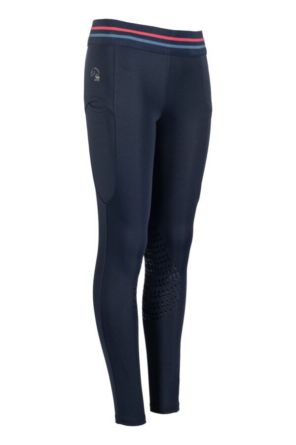 HKM AYMEE GIRLS RIDING TIGHTS W SILICONE KNEE PATCHES ELASTIC WAIST - Image 2
